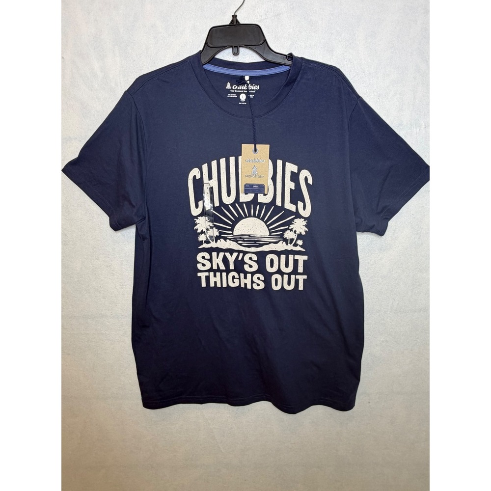 Chubbies "Sky's Out Thighs Out" Graphic T Shirt‎ Navy Blue Size Large
